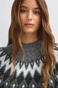 jacquard knitted sweater - Blanc cassé