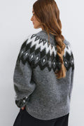 jacquard knitted sweater - Blanc cassé