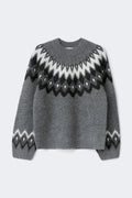 jacquard knitted sweater - Blanc cassé