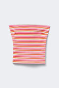 Super stretch tube top - Pink/yellow stripe