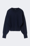 Knitted fitted sweater - Navy blazer