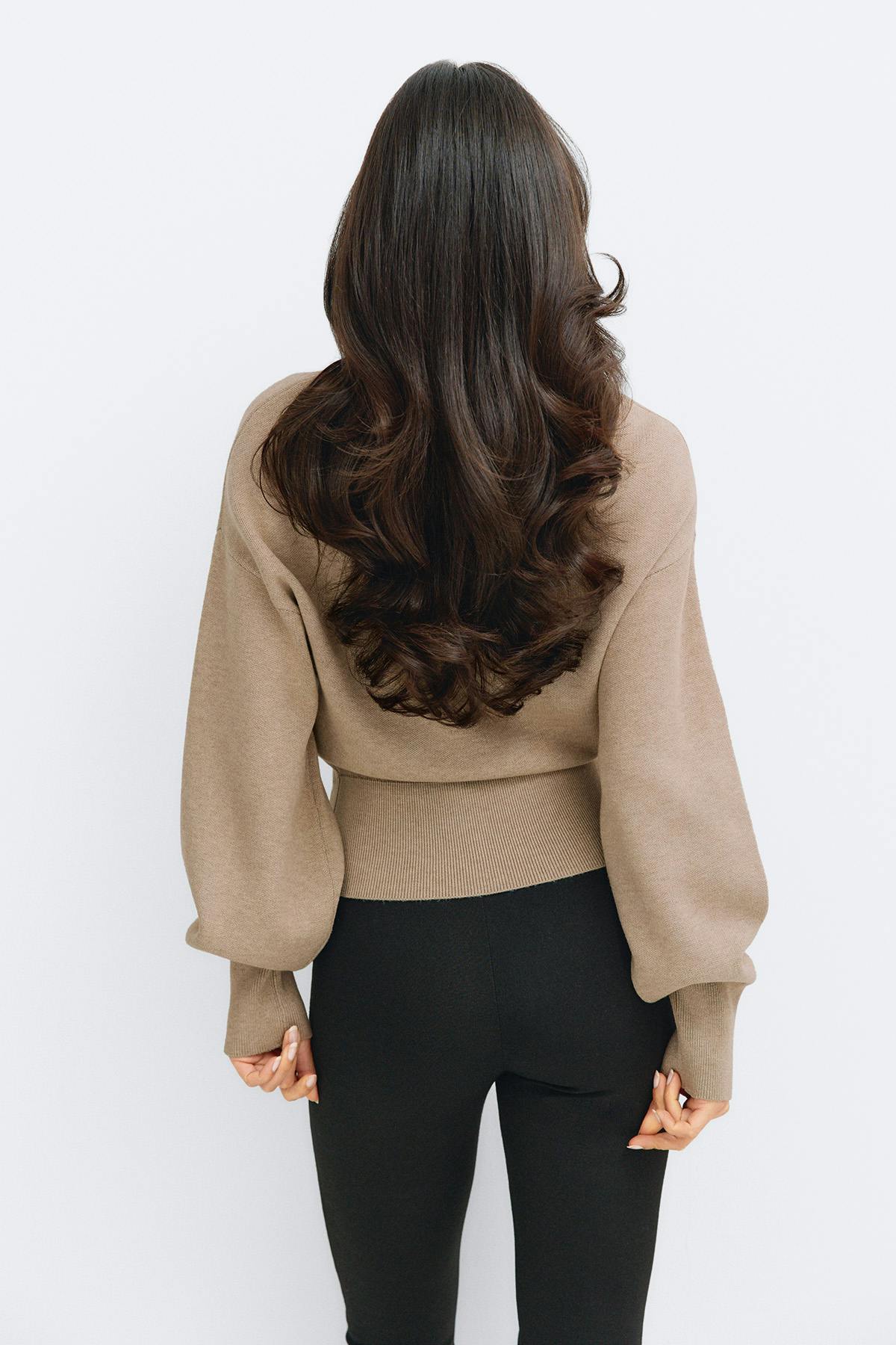 Knitted fitted sweater - Weeping willow