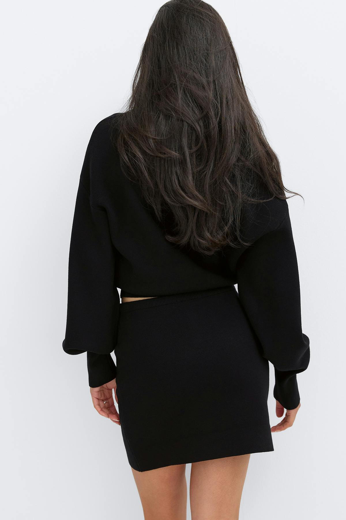 Knitted fitted sweater - Noir