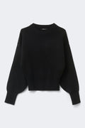 Knitted fitted sweater - Noir