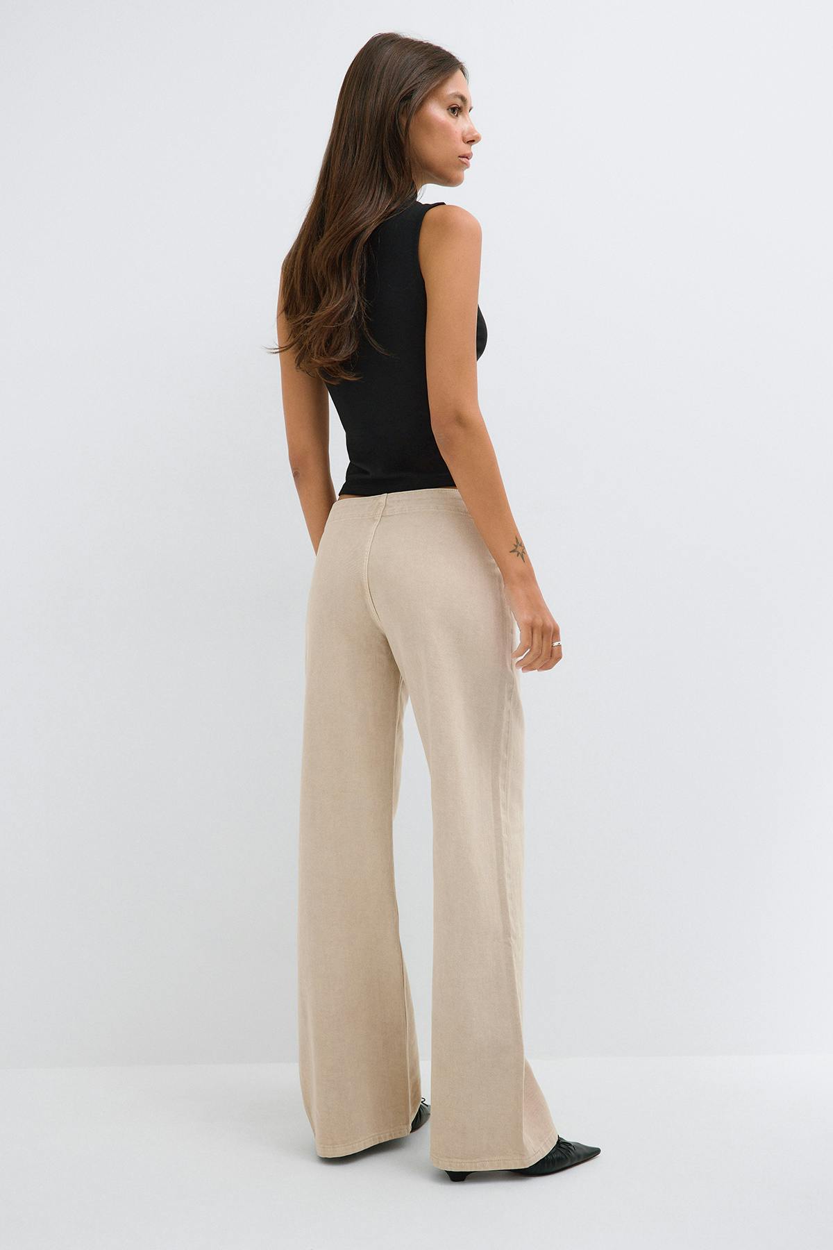 Side knot jeans - Blanc cassé