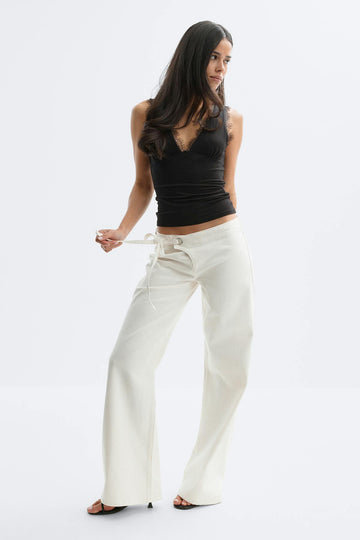 Side knot jeans - Blanc cassé