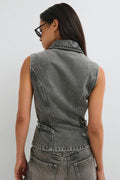 Denim vest - Washed brown
