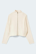 Knitted zip jacket - Gardenia