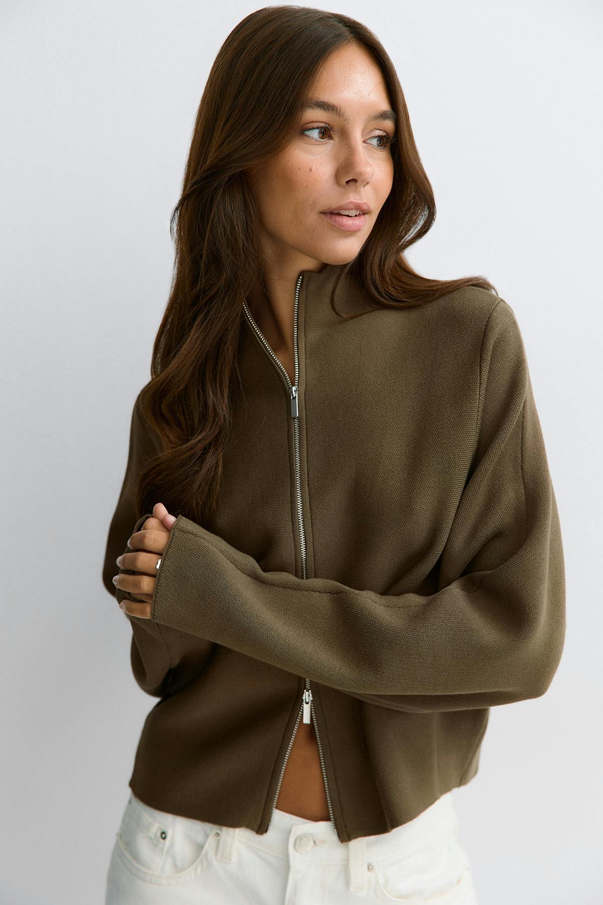 Knitted zip jacket - Noir