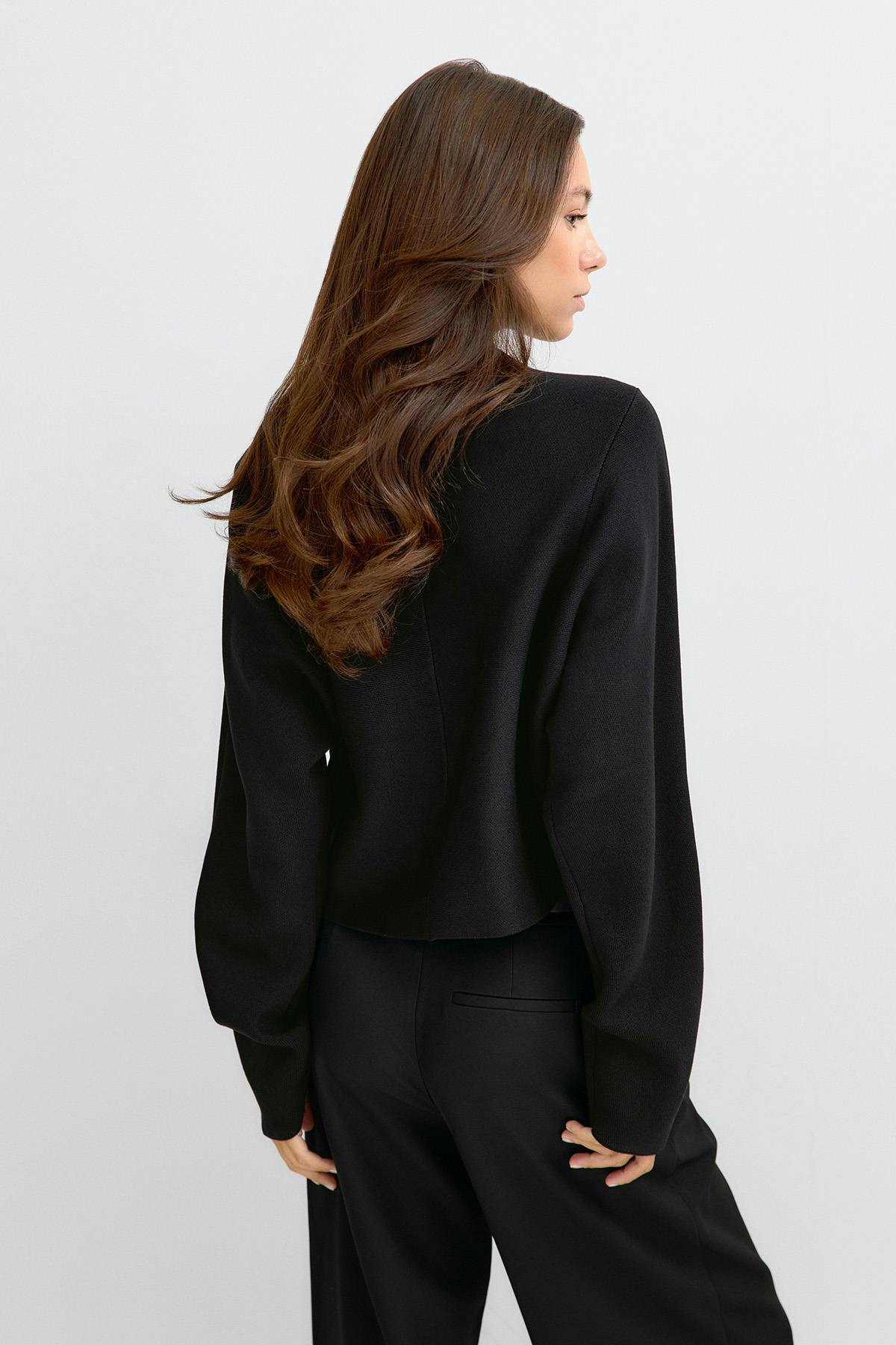 Knitted zip jacket - Noir