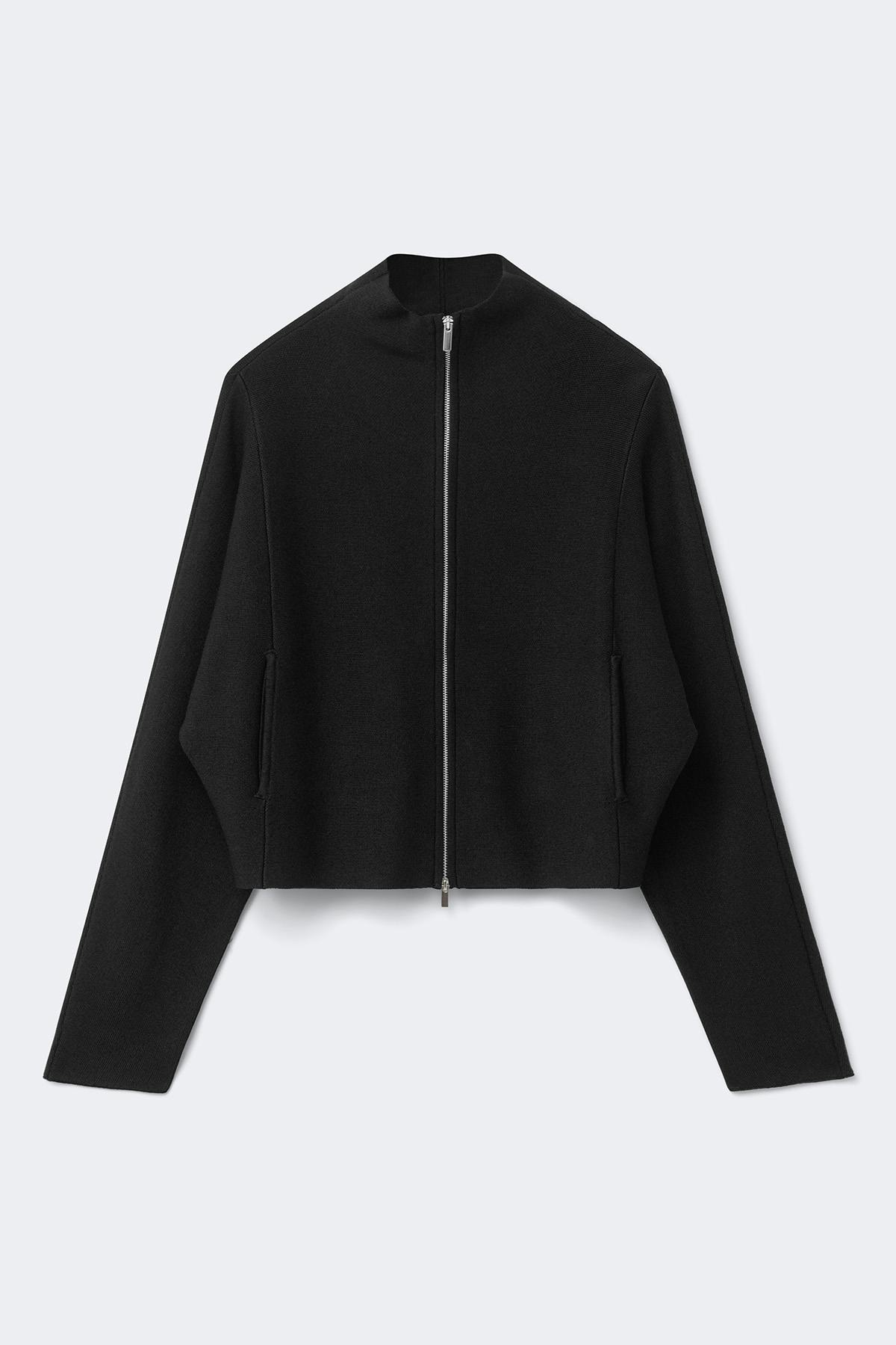 Knitted zip jacket - Noir