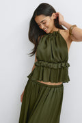 Frill top - Marron