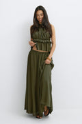 Flowy maxi skirt - Marron