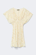 Chiffon mini dress - Yellow flower