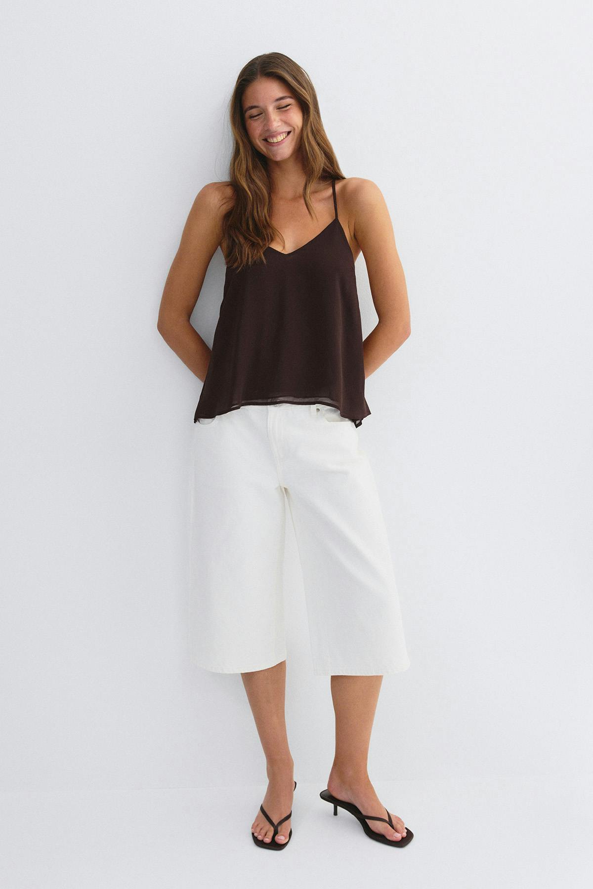 Beaded singlet - Marron