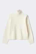 Knitted turtleneck sweater - Gardenia