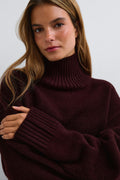 Knitted turtleneck sweater - Fir green