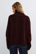 Knitted turtleneck sweater - Fir green