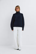 Knitted turtleneck sweater - Vert foncé