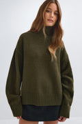 Knitted turtleneck sweater - Knit white