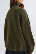 Knitted turtleneck sweater - Knit white