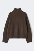 Knitted turtleneck sweater - Chocolate brown