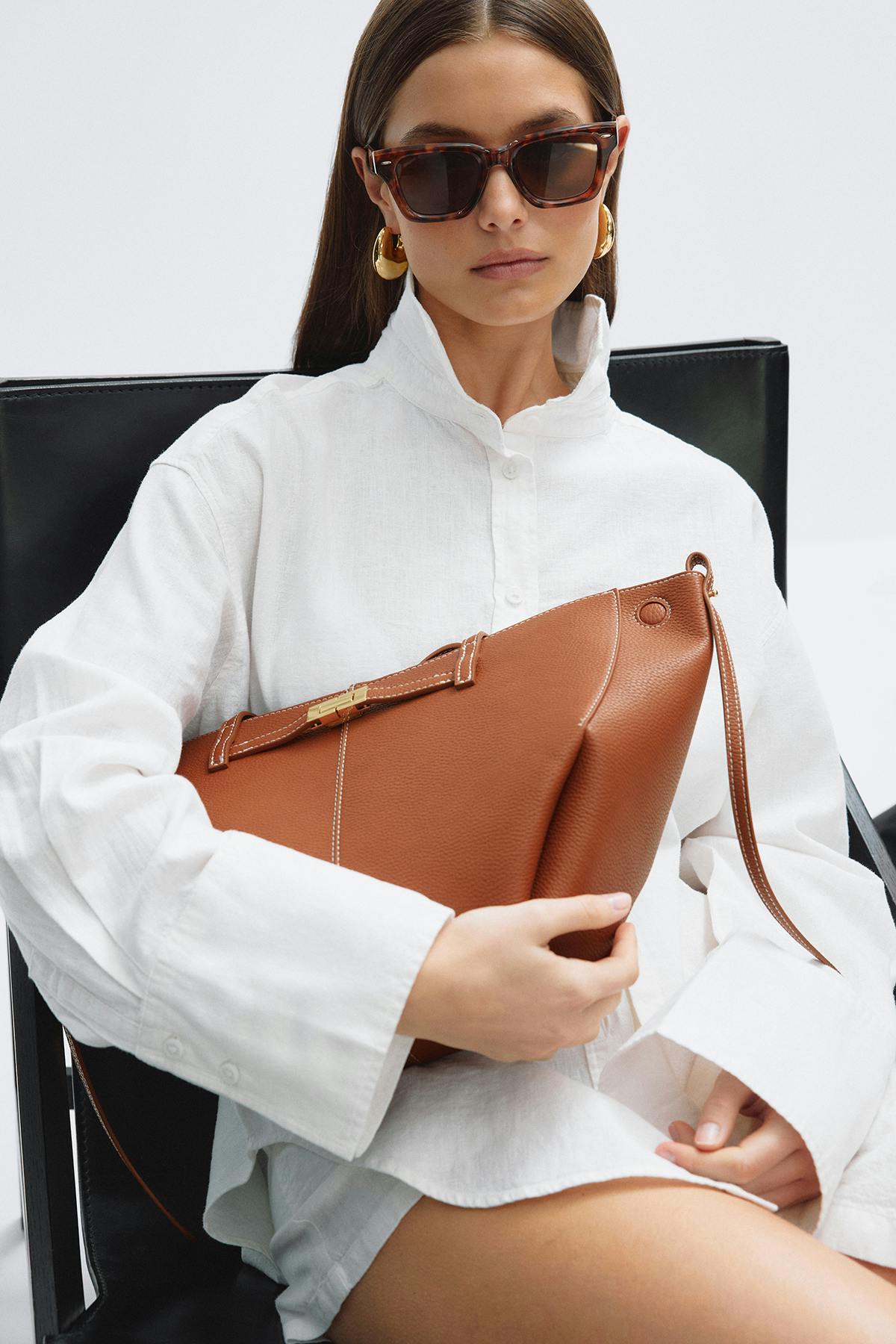 Detail midi bag - Marron foncé