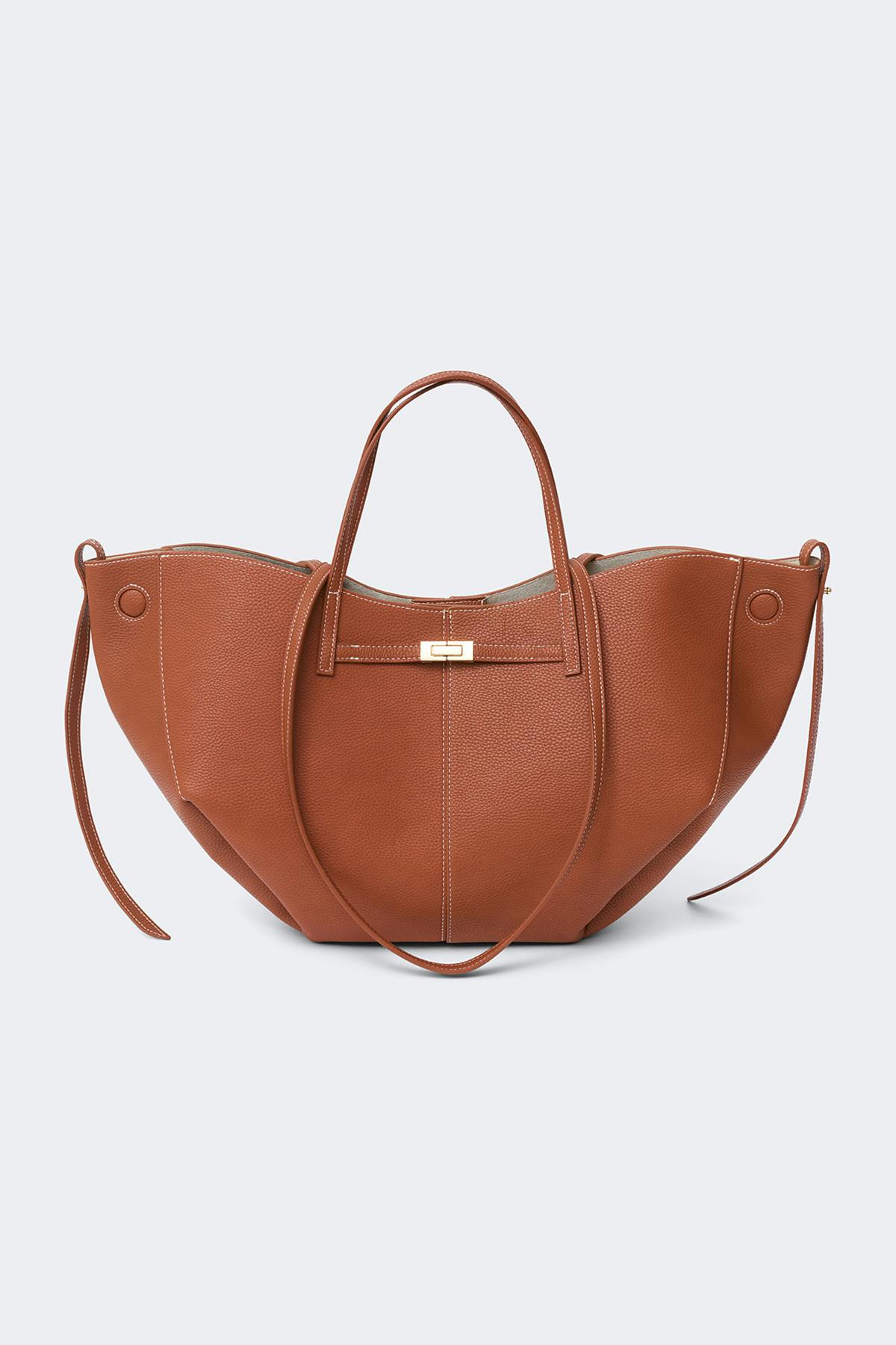 Detail strap tote bag - Bordeaux