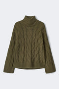 Knitted turtleneck sweater - New camel