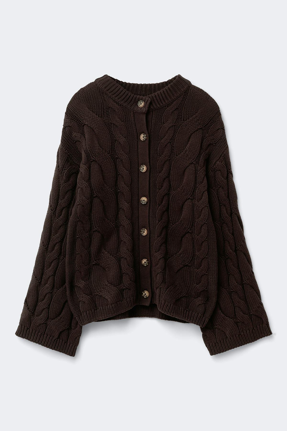 Chunky knitted cable cardigan - Pure c