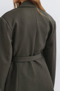 Shaped belted blazer - Vert foncé