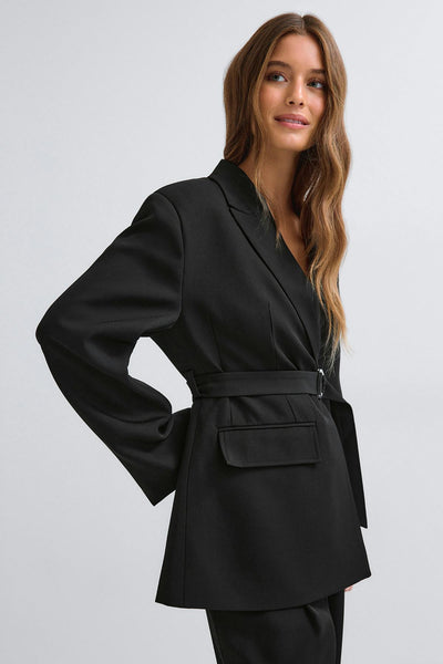 Shaped belted blazer
