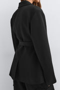 Shaped belted blazer - Noir