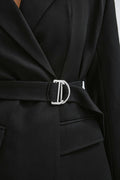 Shaped belted blazer - Noir