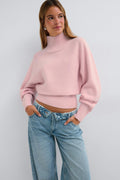 Knitted turtleneck sweater - Bordeaux foncé