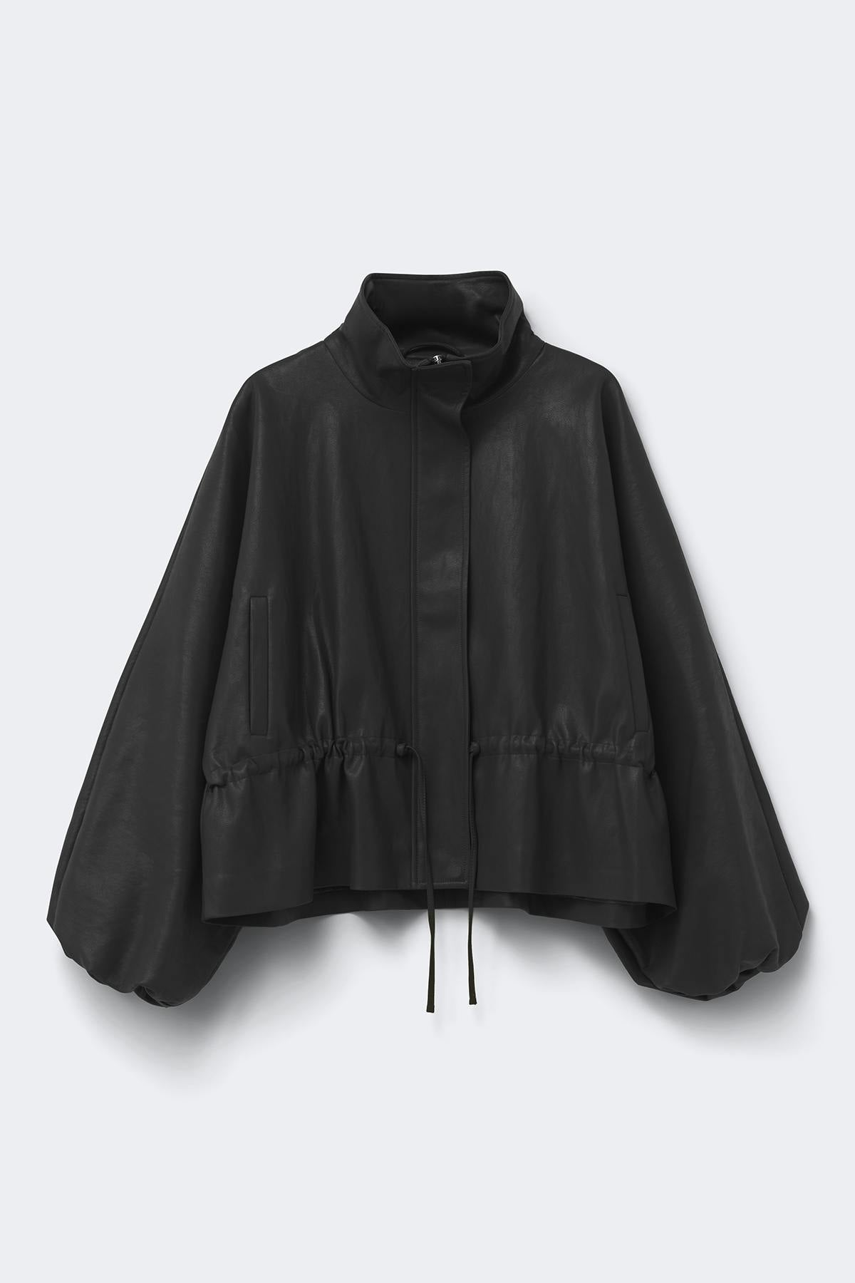 Frill pu jacket - Noir