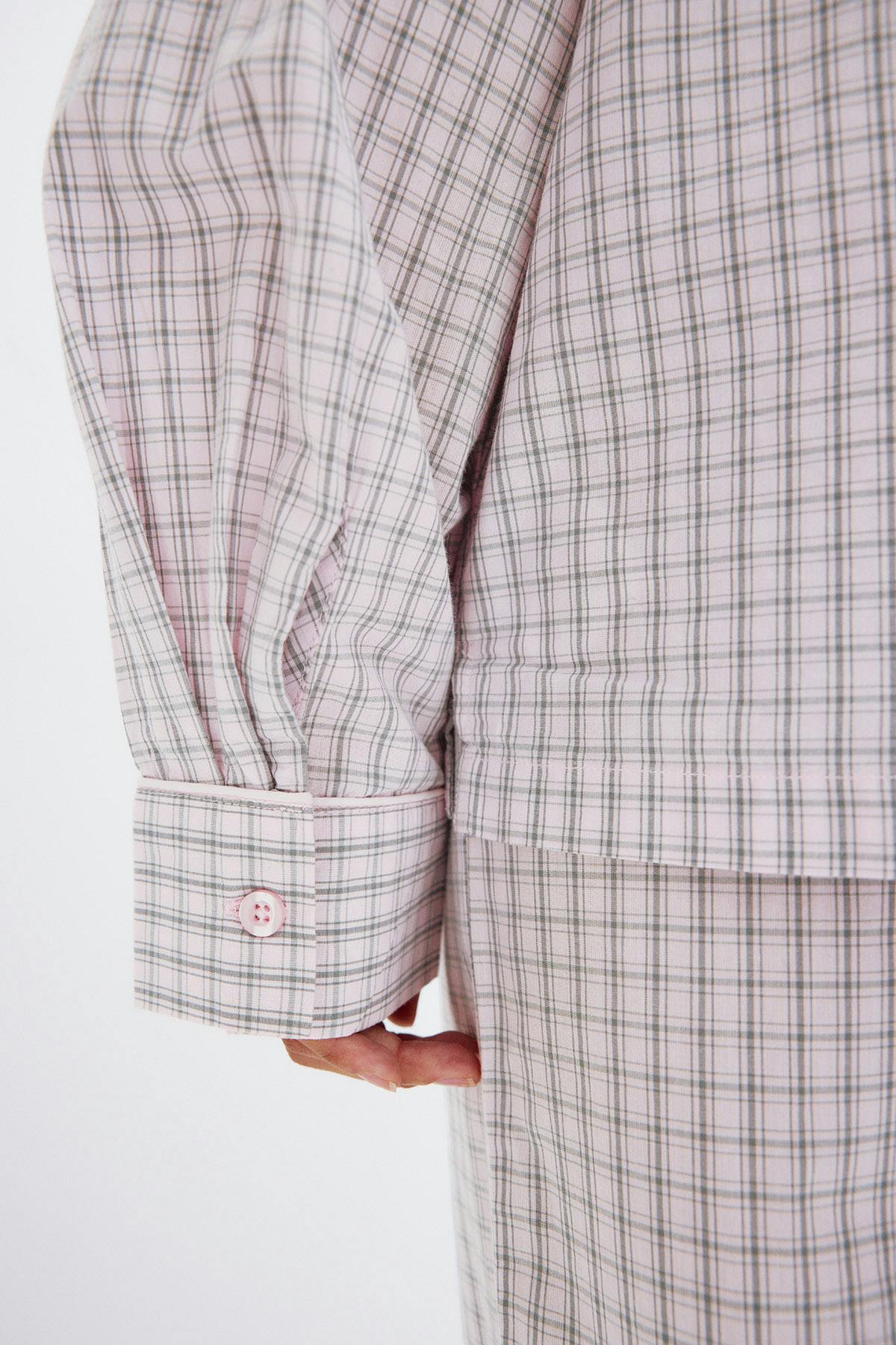 Poplin pyjamas shirt - Pink check
