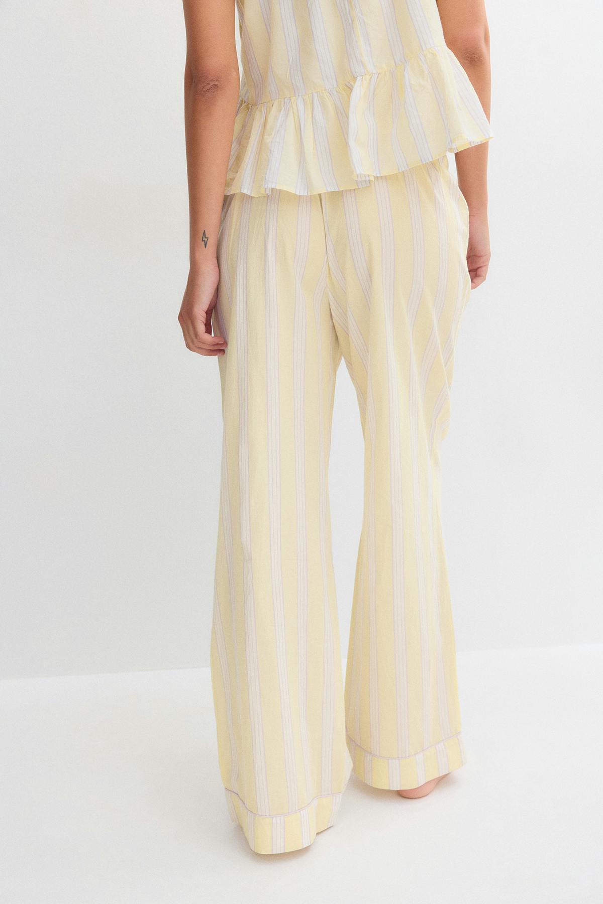 Poplin pyjamas trousers - Yellow stripe