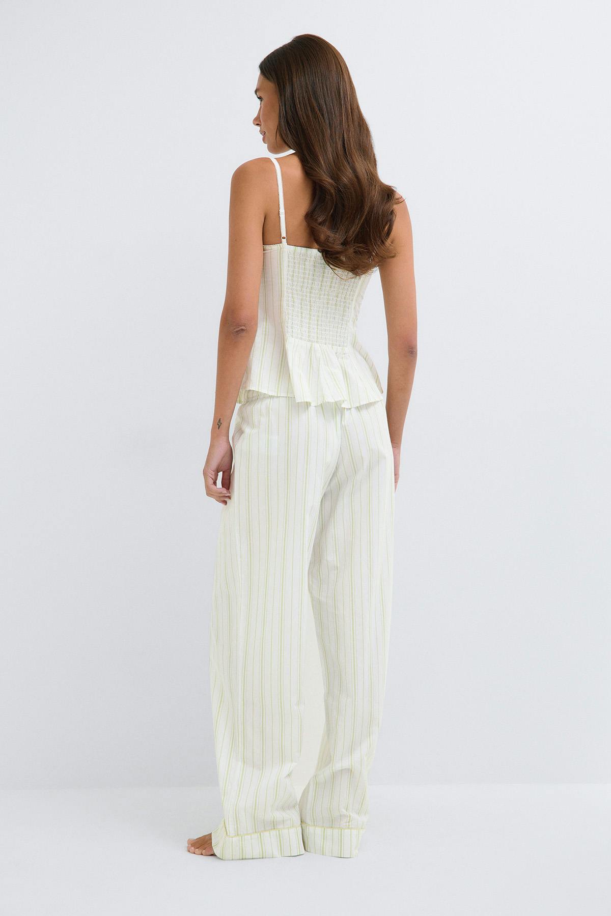 Poplin pyjamas trousers - Yellow stripe