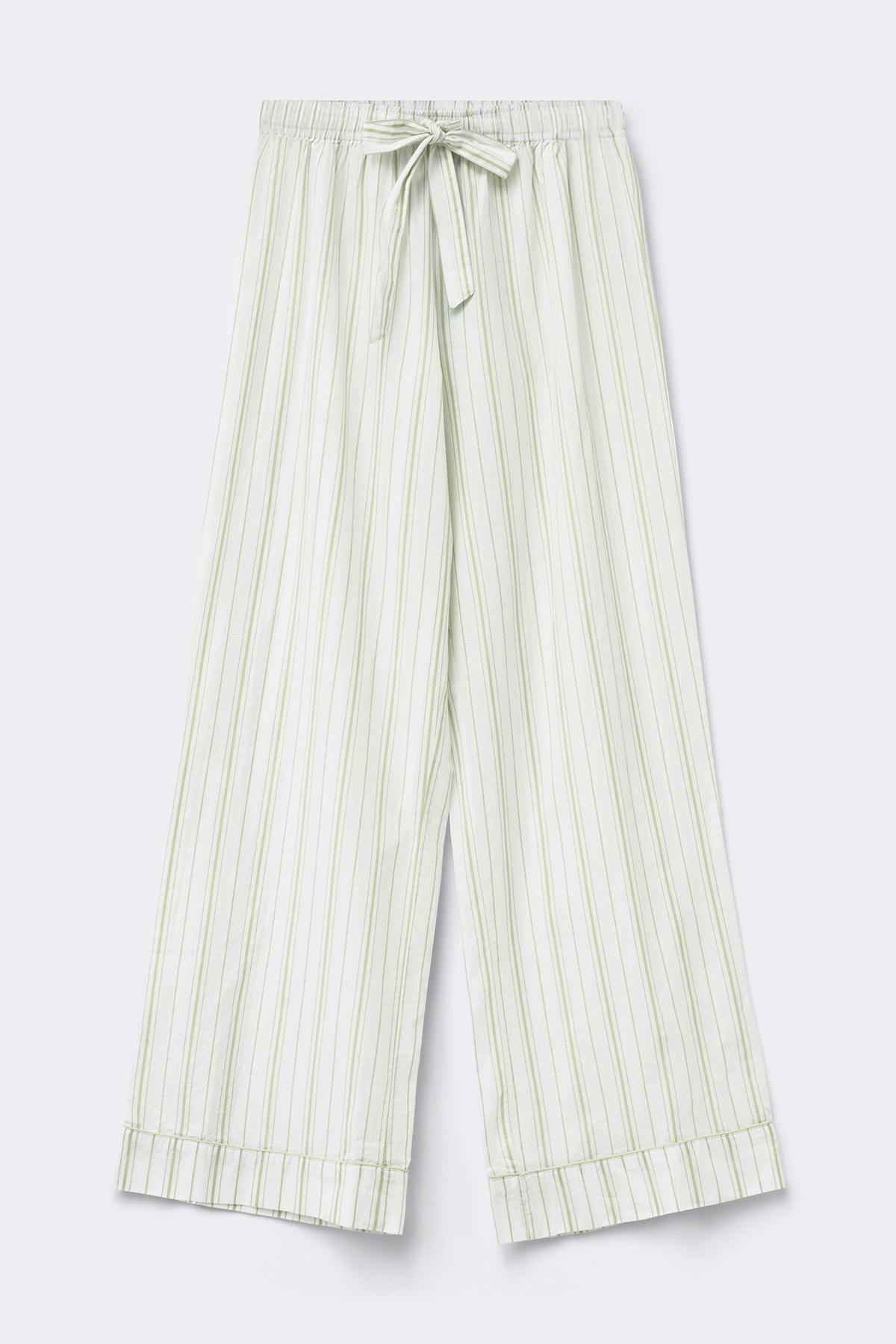 Poplin pyjamas trousers - Green stripe