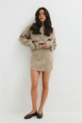 Knitted skirt - Grey melange
