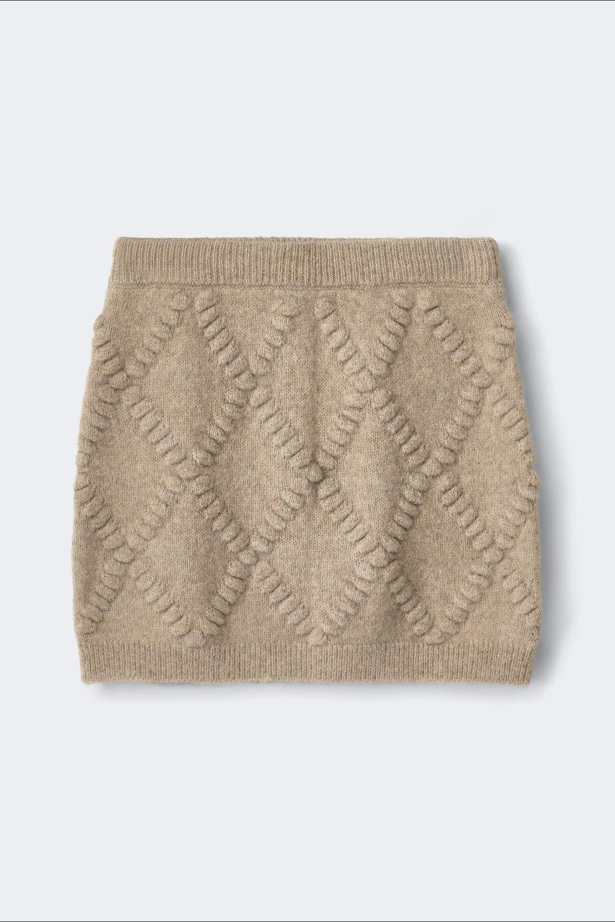 Knitted skirt - Beige melange
