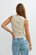 Knitted ribb singlet - Gardenia