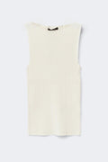 Knitted ribb singlet - Gardenia