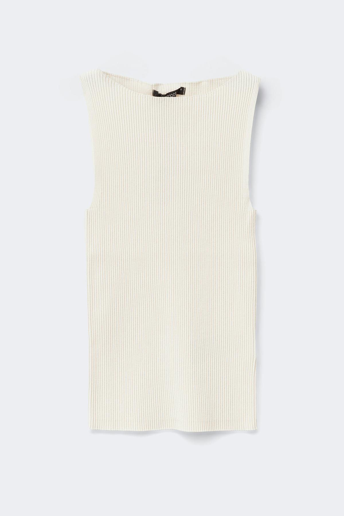 Knitted ribb singlet - Gardenia