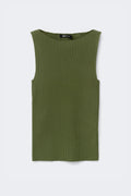 Knitted ribb singlet - Cypress