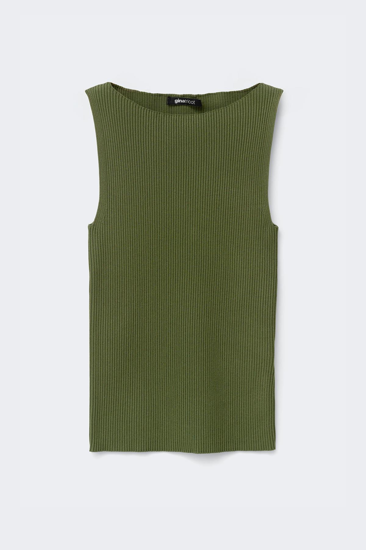 Knitted ribb singlet - Cypress