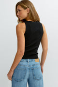 Knitted ribb singlet - Noir