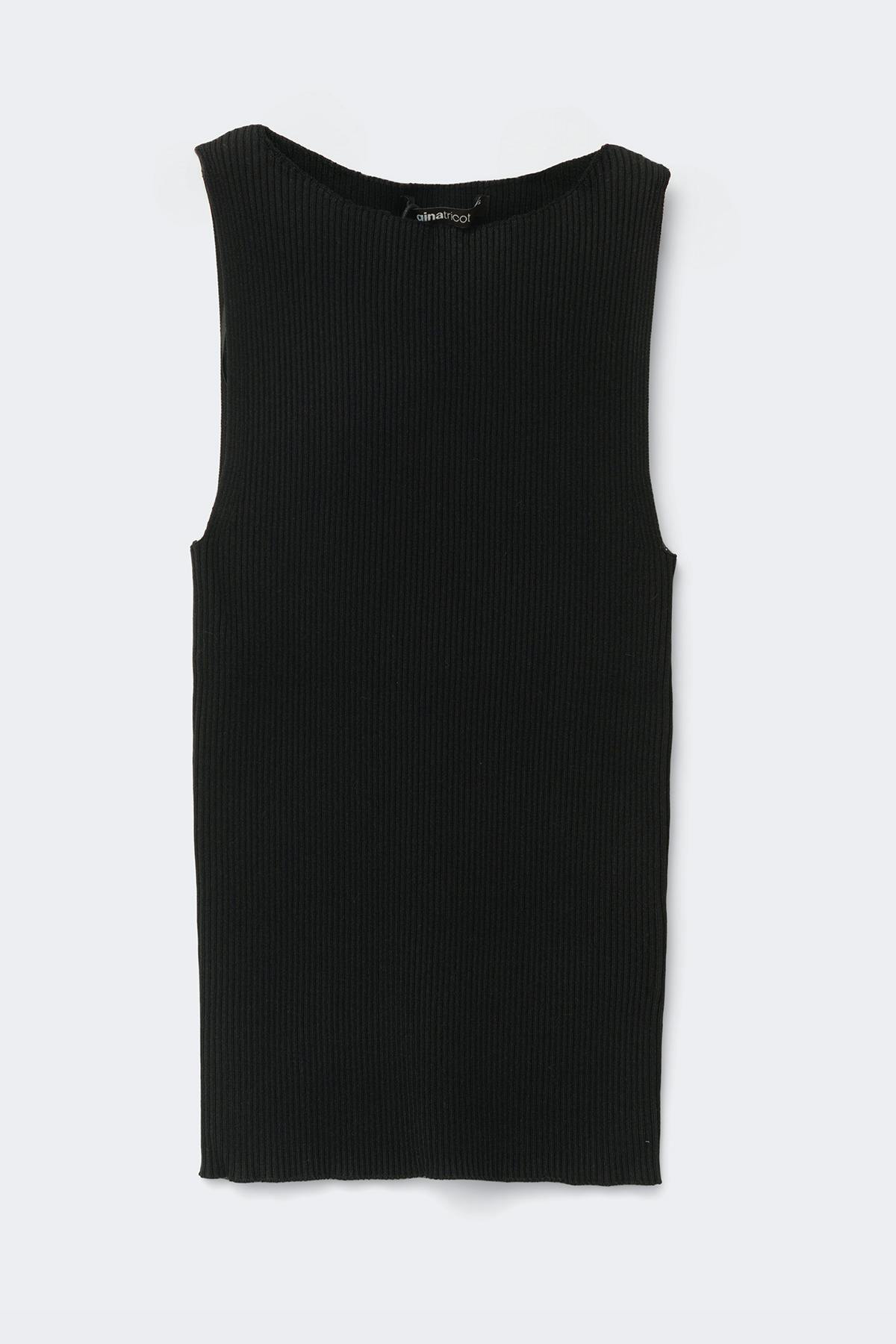 Knitted ribb singlet - Noir