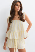 Poplin pyjamas shorts - Pink stripe